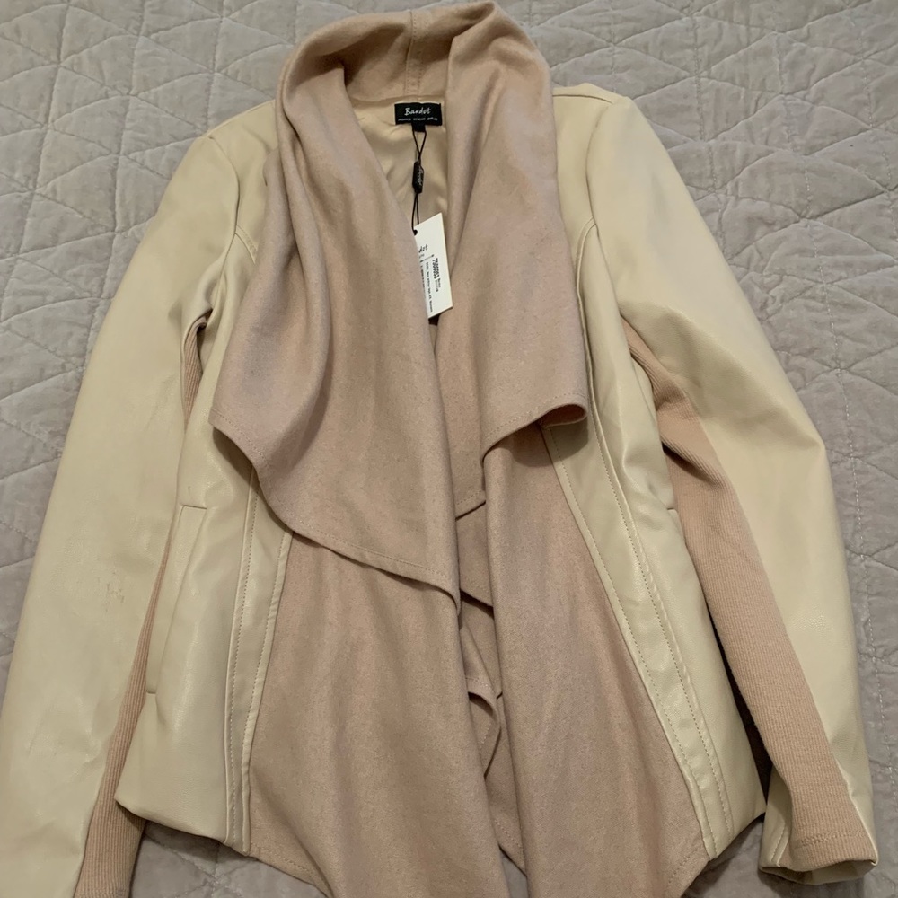Bordot dappey mixed media leather wool jacket